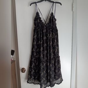 Forever 21 Black Floral Midi Dress NWOT